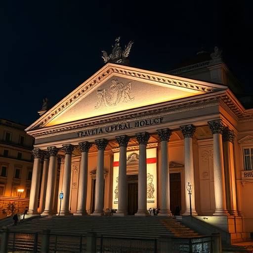 Il Teatro dell'Opera di Roma illuminato per la prima della Traviata