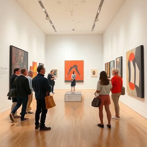 Interno del MACRO (Museo d'Arte Contemporanea Roma) con visitatori che osservano le opere