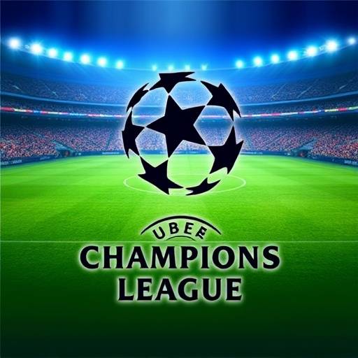 Logo della Champions League con le squadre partecipanti agli ottavi di finale