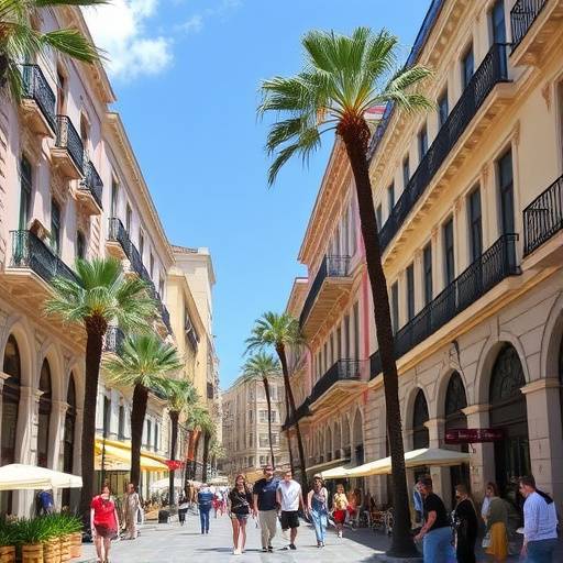 Veduta del centro storico di Napoli, Campania, con lavori di riqualificazione in corso